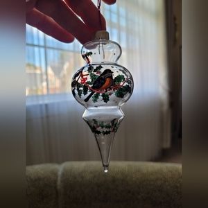 Vintage Christmas Ornament Bullfinch bird in original box